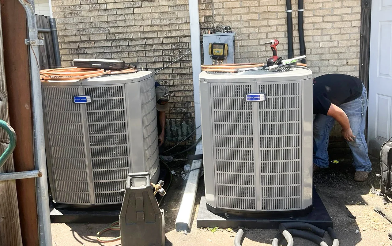 Double Installation of an American Standard heating and cooling system