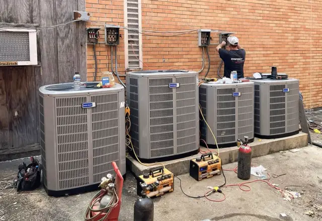 Humphrey AC installing a multi-unit system for a local school