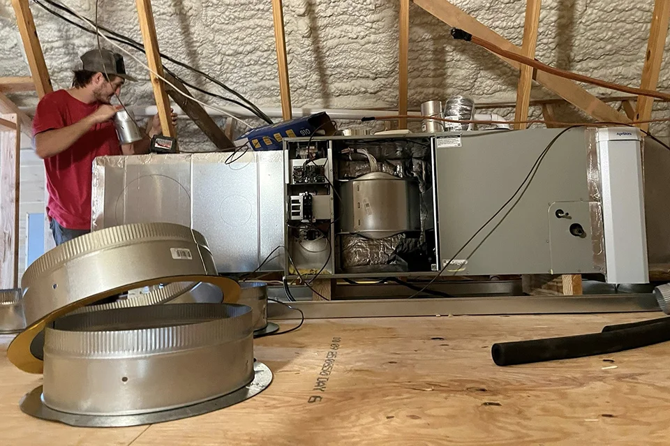 Installation of a high efficiency, lung friendly HVAC unit